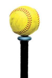 article image - softball on bat